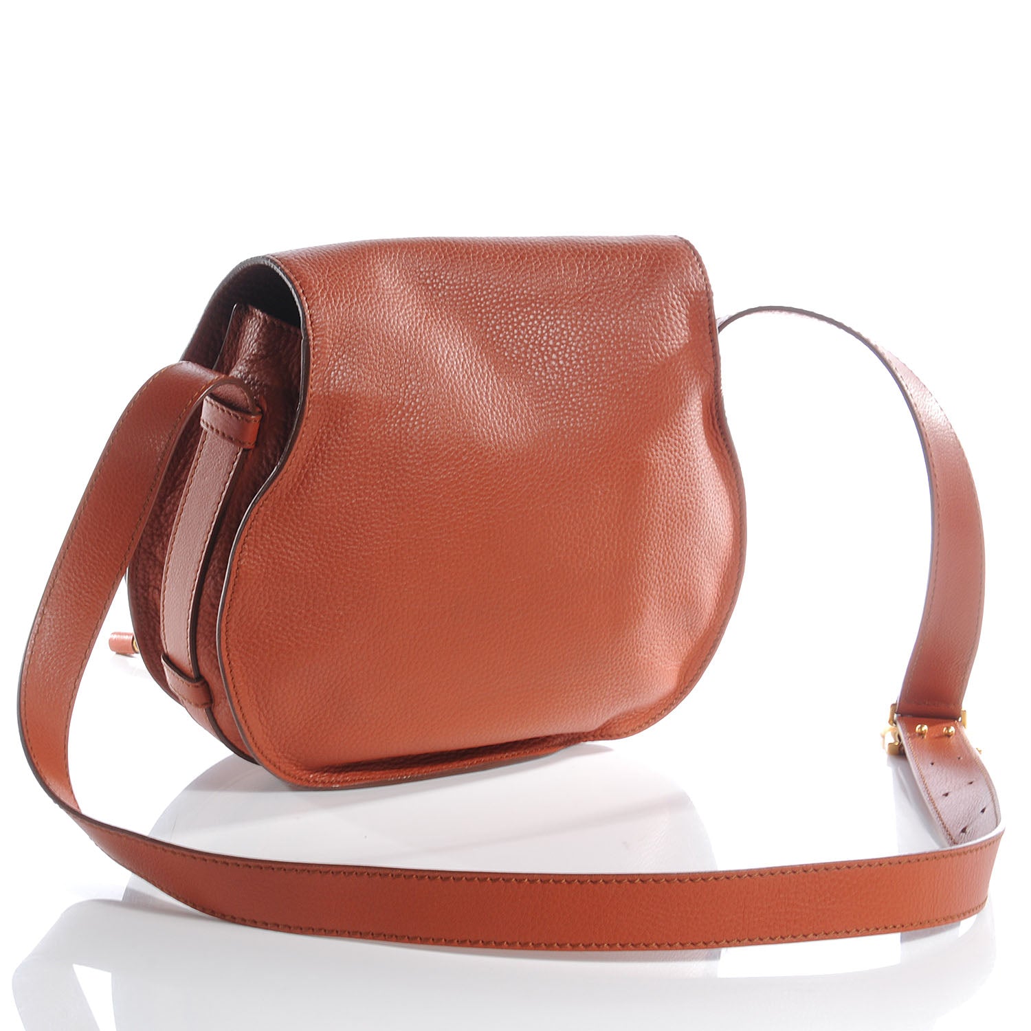 Chloe Calfskin Medium Marcie Round Crossbody Bag Whiskey 3 of 10