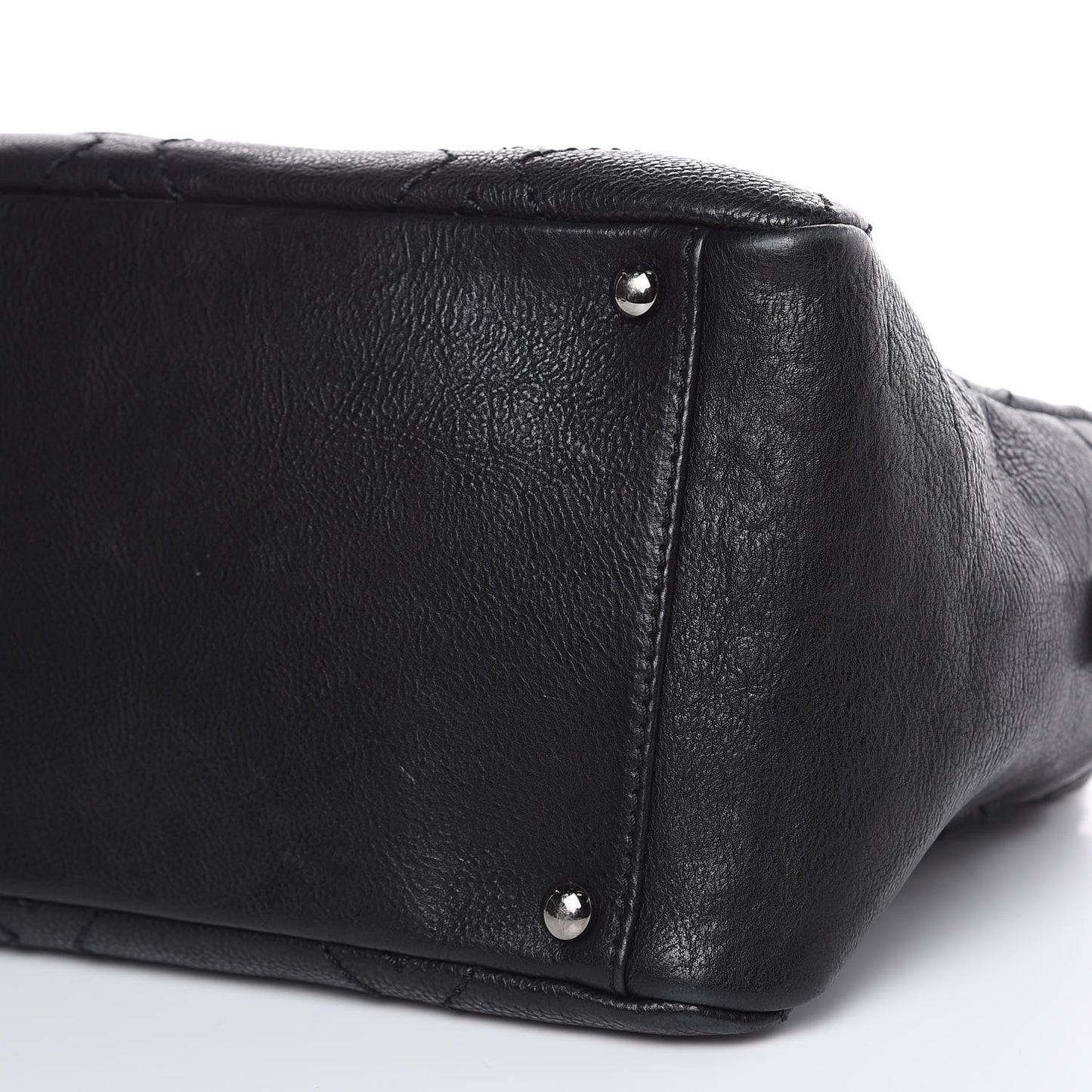 Calfskin Small Diamond Stitch Tote Black
