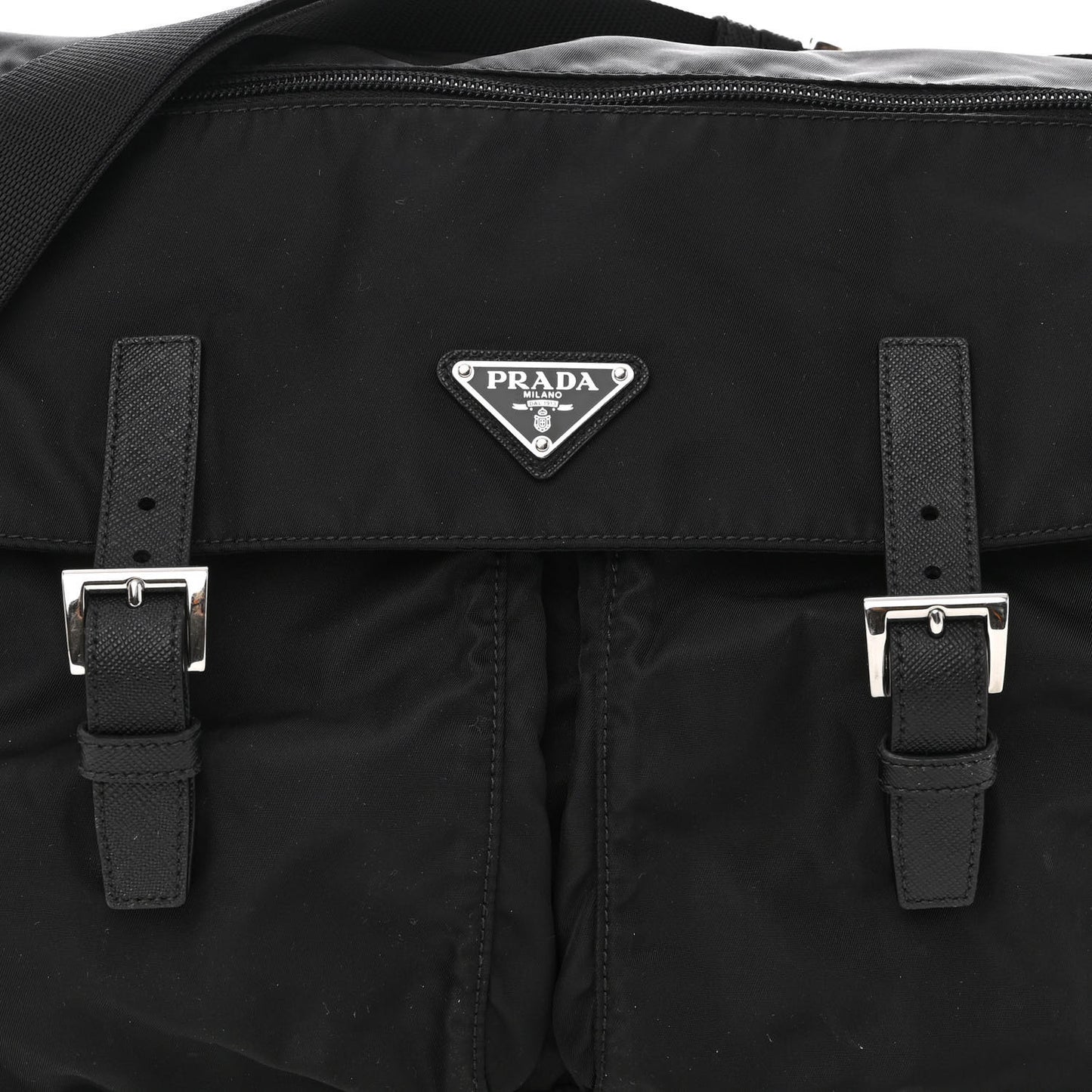 Nylon Vela Messenger Bag Black
