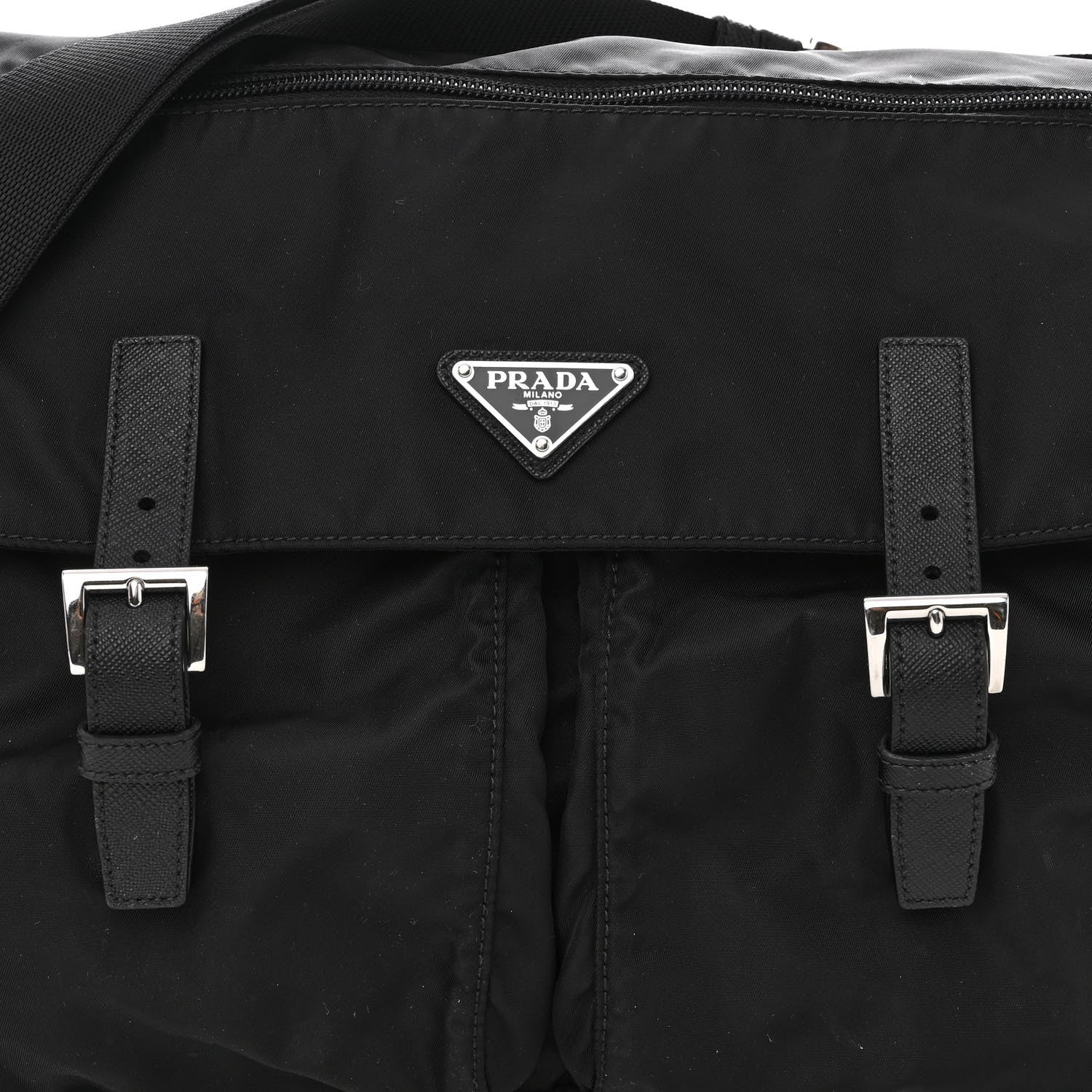Prada Nylon Vela Messenger Bag Black 7 of 9
