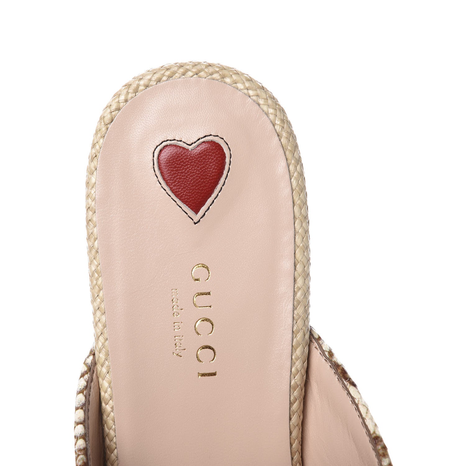 Gucci Straw Elaphe Womens Princetown Slippers 39 Natural Cream Brown 8 of 11