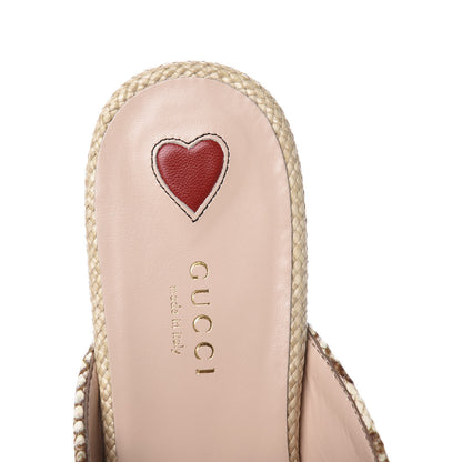 Gucci Straw Elaphe Womens Princetown Slippers 39 Natural Cream Brown 8 of 11