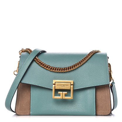 Givenchy Sugar Goatskin Small GV3 Shoulder Bag Light Blue Tan 1 of 9