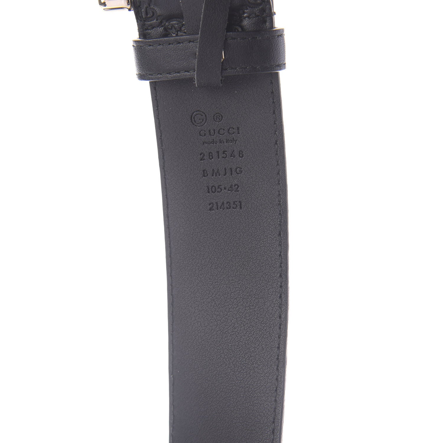 Gucci Soft Microguccissima Margaux Calfskin Belt 105 42 Black 6 of 7