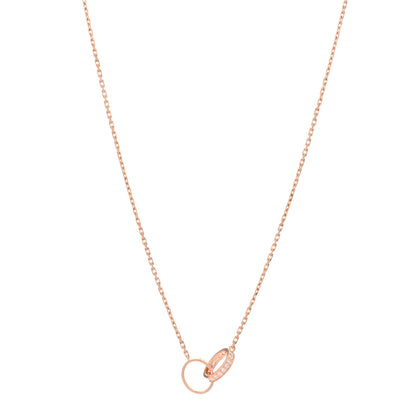 Cartier 18K Pink Gold Diamond Interlocking LOVE Necklace 1 of 3