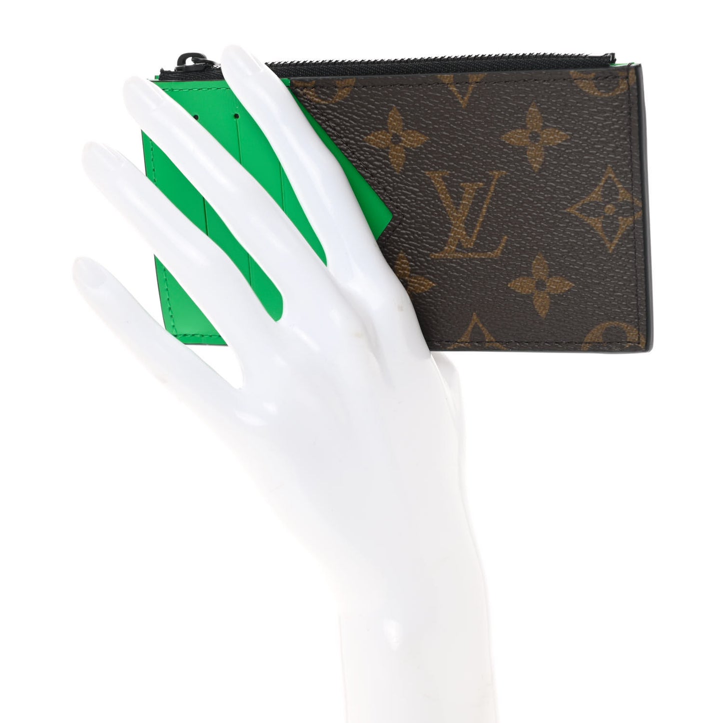 Monogram Calfskin Coin Card Holder Minty Green