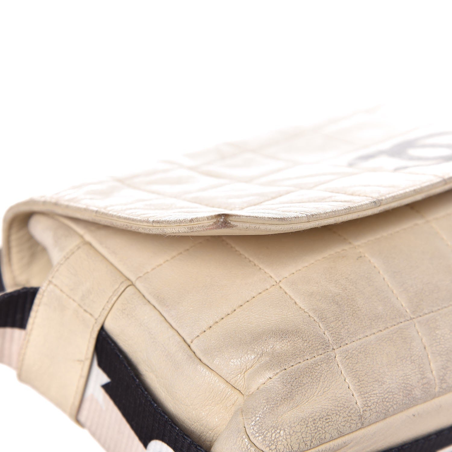 Chanel Lambskin Sport Flap Bag Beige Black 18 of 19