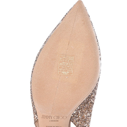 Jimmy Choo Nappa Coarse Glitter Gemma 40 Slingback Pumps 38.5 Ballet Pink 8 of 9
