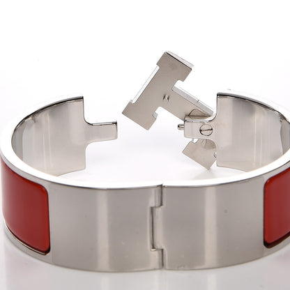 Hermes Enamel Wide Clic Clac H Bracelet PM Rouge Vif 5 of 5