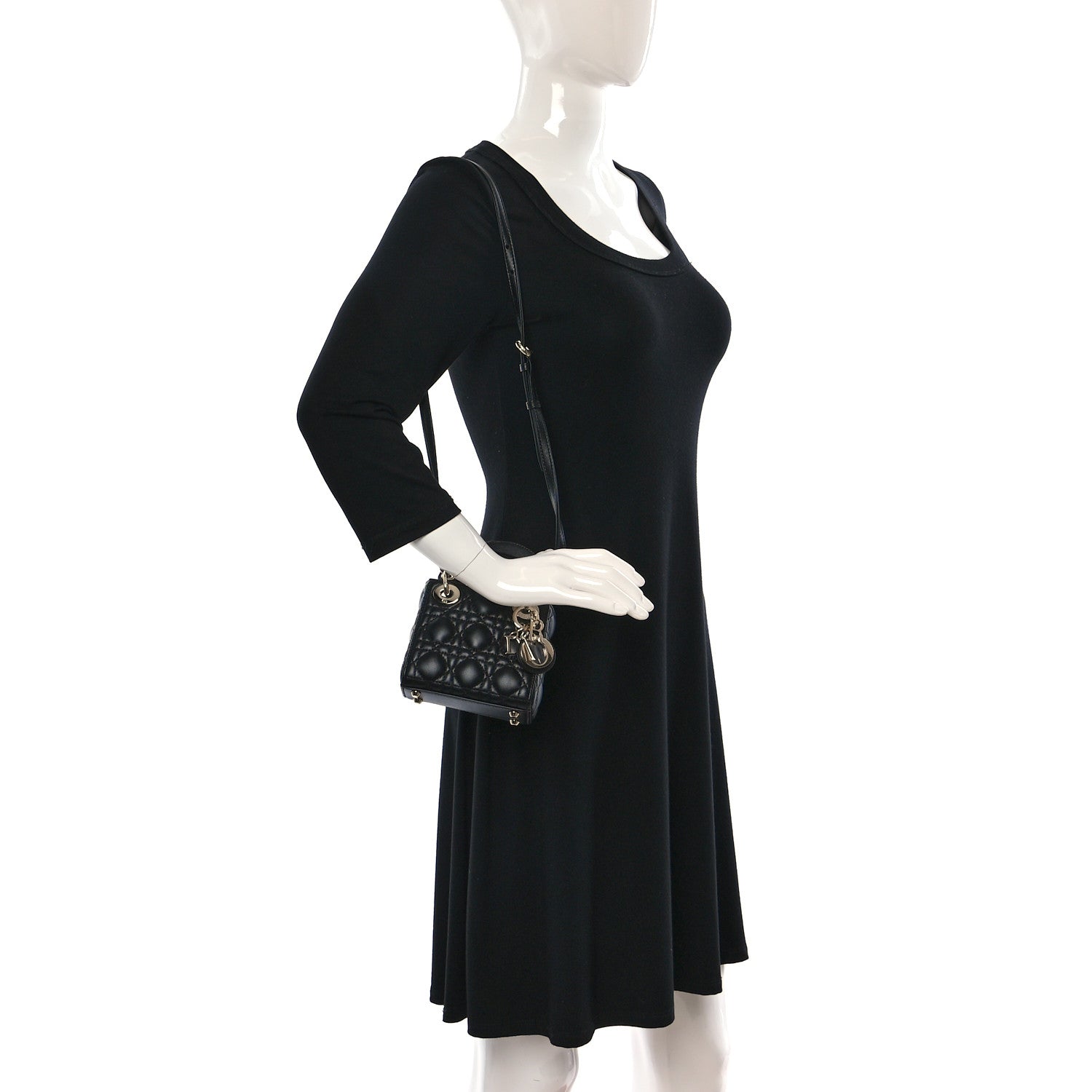Christian Dior Lambskin Cannage Micro Lady Dior Black 2 of 10
