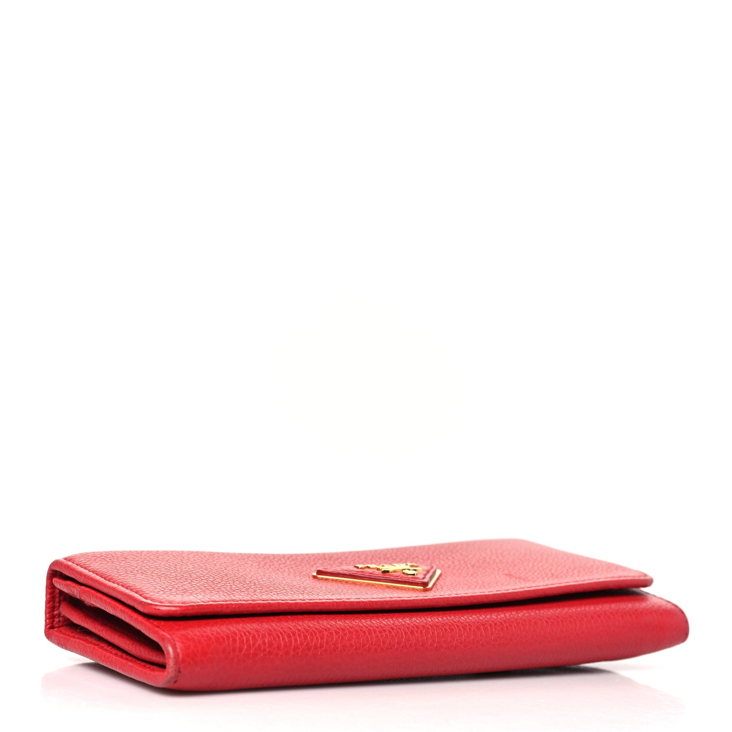 Prada Vitello Daino Continental Flap Wallet Fuoco 4 of 12