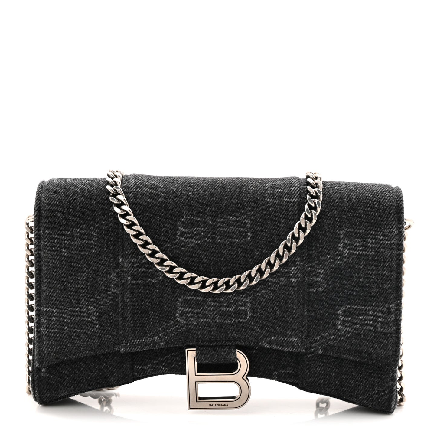 Denim BB Monogram Hourglass Chain Bag Black