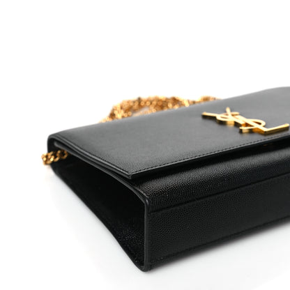 Saint Laurent Grain De Poudre Medium Classic Monogram Kate Satchel Black 6 of 7