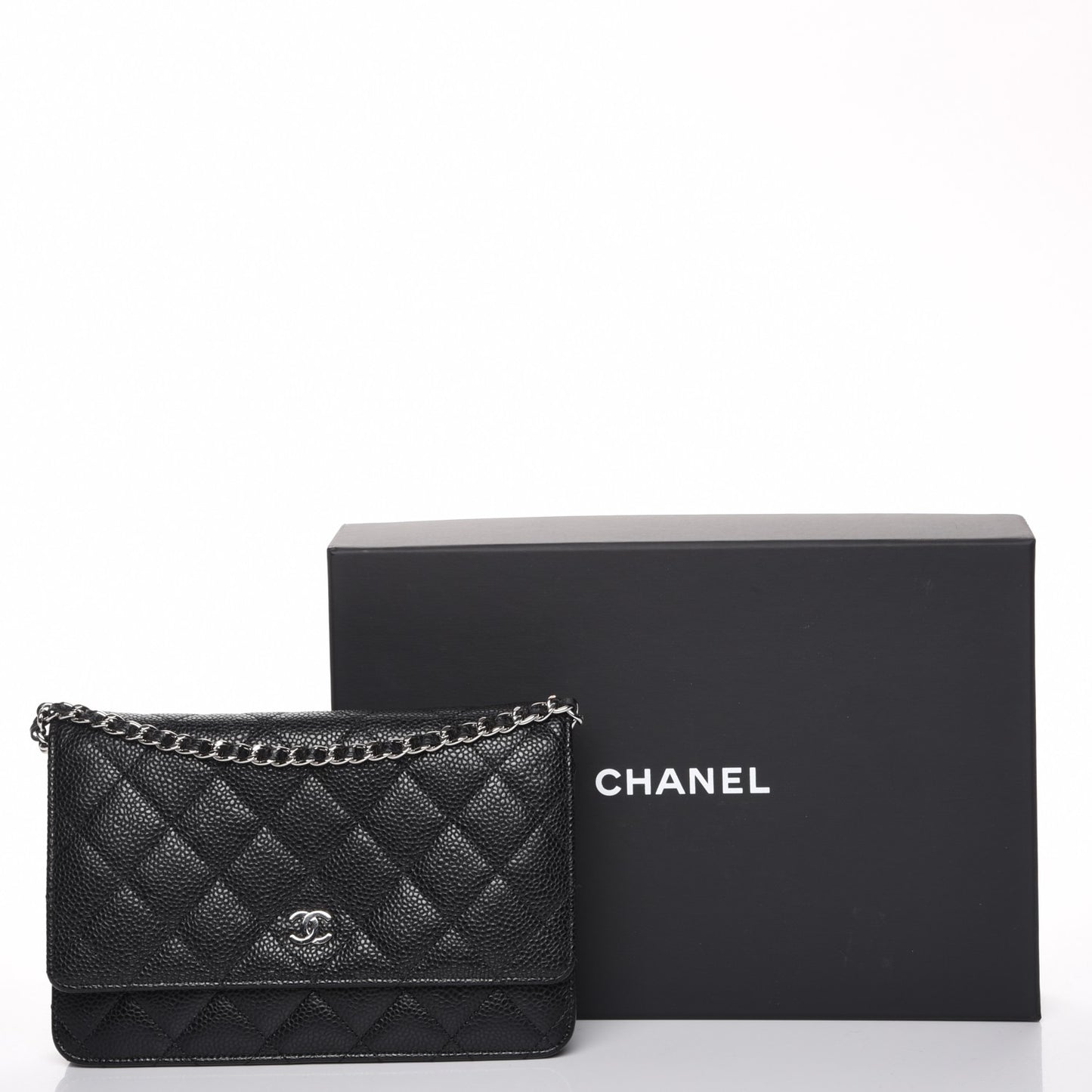 Caviar Quilted Wallet On Chain WOC Black