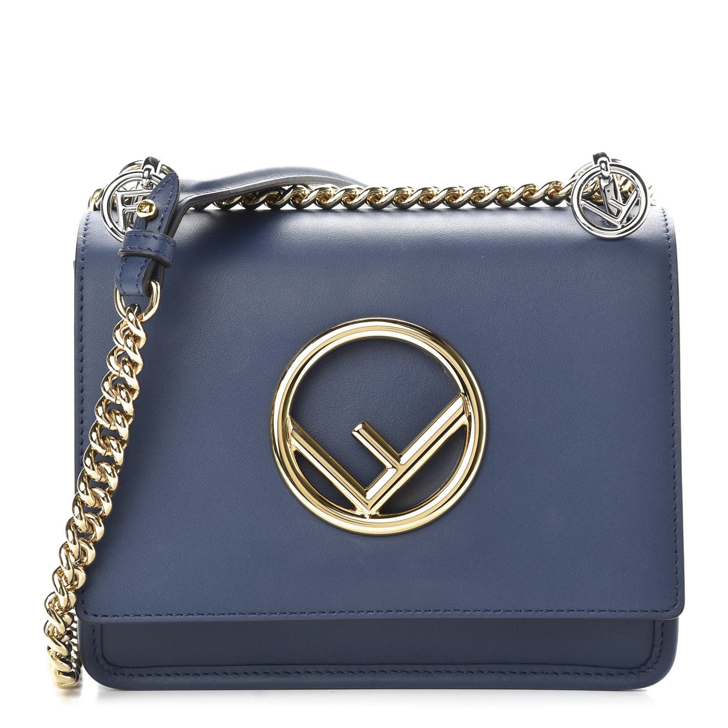 Vitello Century Opaco F is Fendi Small Kan I Shoulder Bag Blu Scuro