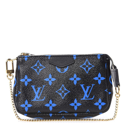 Louis Vuitton Colored Monogram Mini Pochette Accessories Blue Black 1 of 7