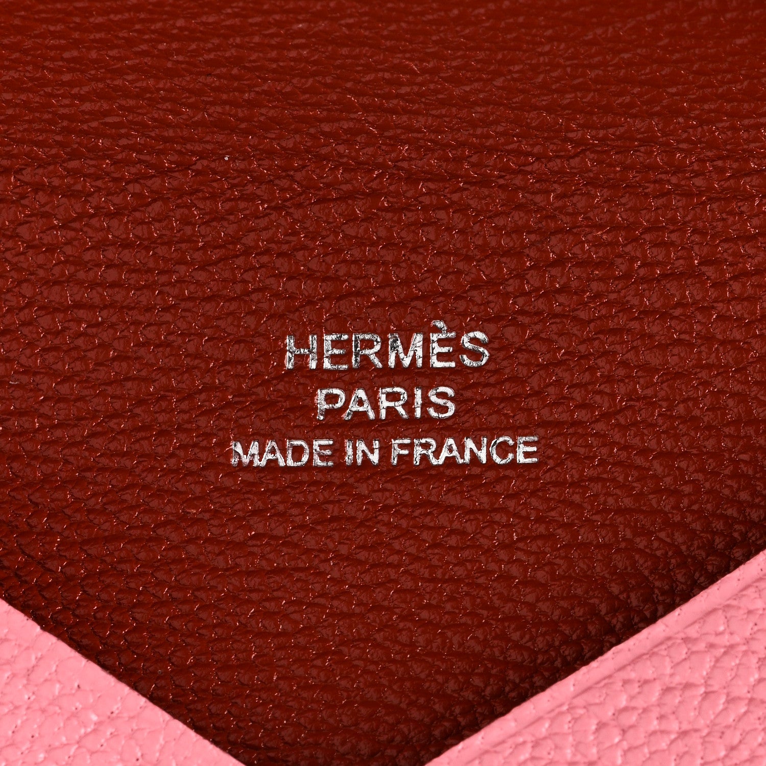 Hermes Chevre Chandra Verso Calvi Card Case Rose Confetti Brique 6 of 7