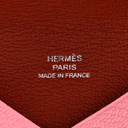 Hermes Chevre Chandra Verso Calvi Card Case Rose Confetti Brique 6 of 7
