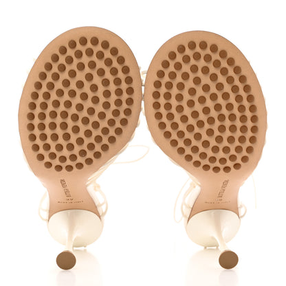 Bottega Veneta Nappa Dot Ankle Tie Sandals 39 White 6 of 9