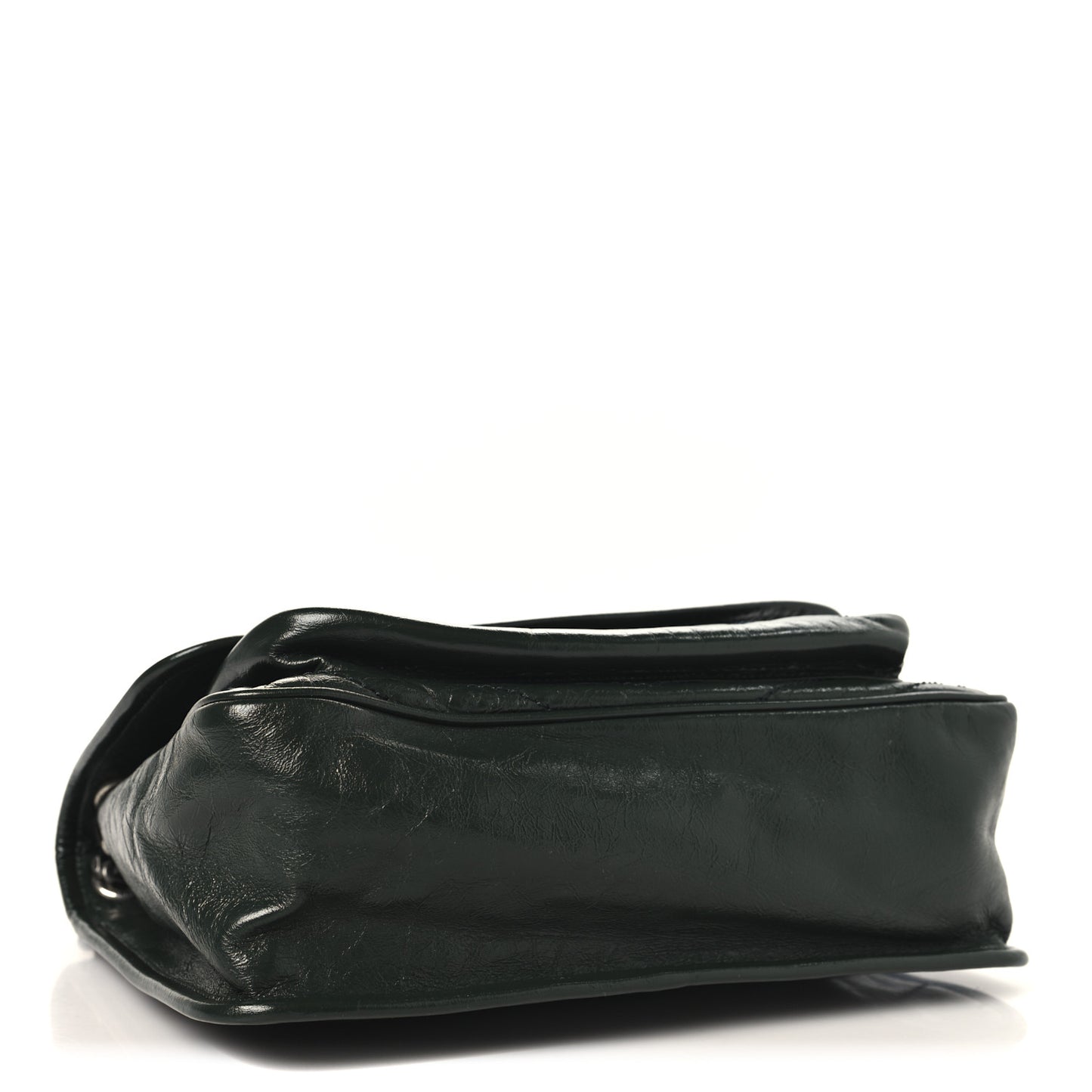 Crinkled Lambskin Matelasse Monogram Medium Niki Chain Satchel Vert Fonce