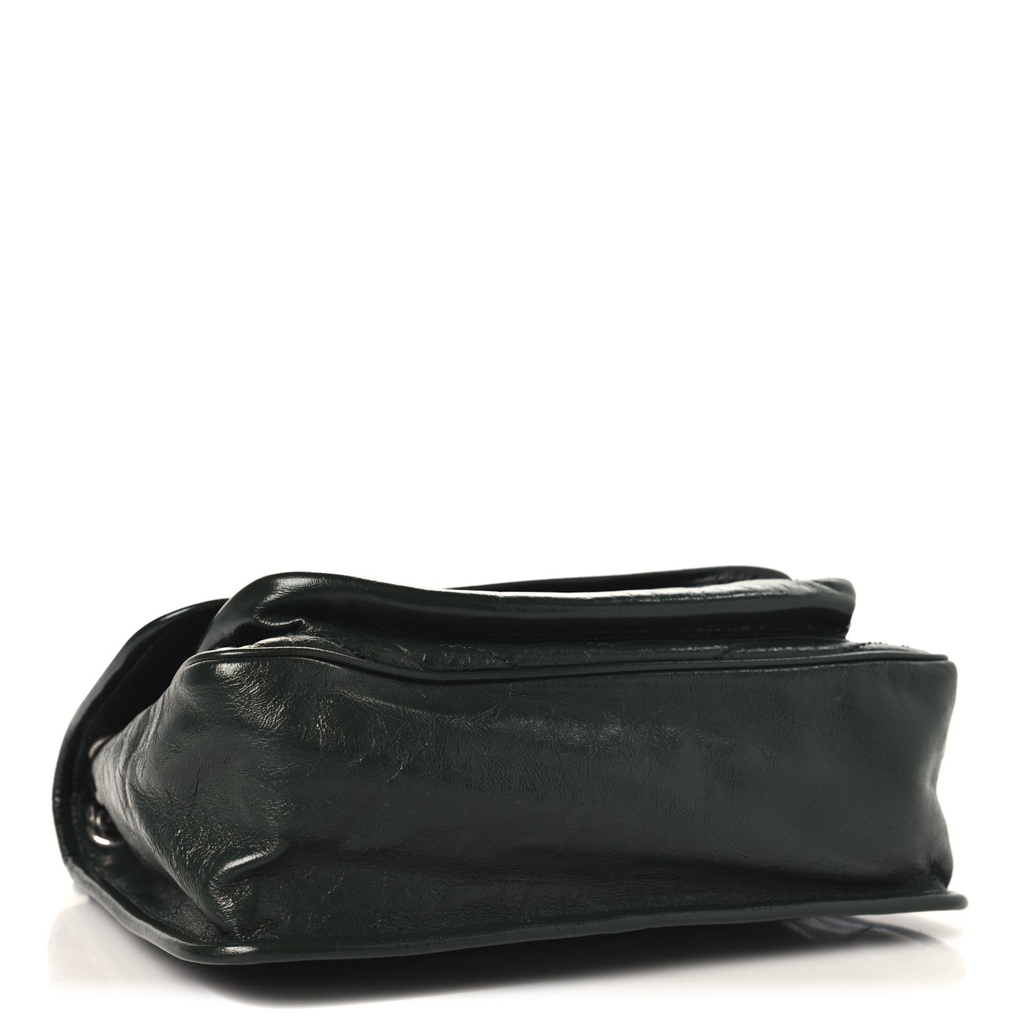 Saint Laurent Crinkled Lambskin Matelasse Monogram Medium Niki Chain Satchel Vert Fonce 4 of 10