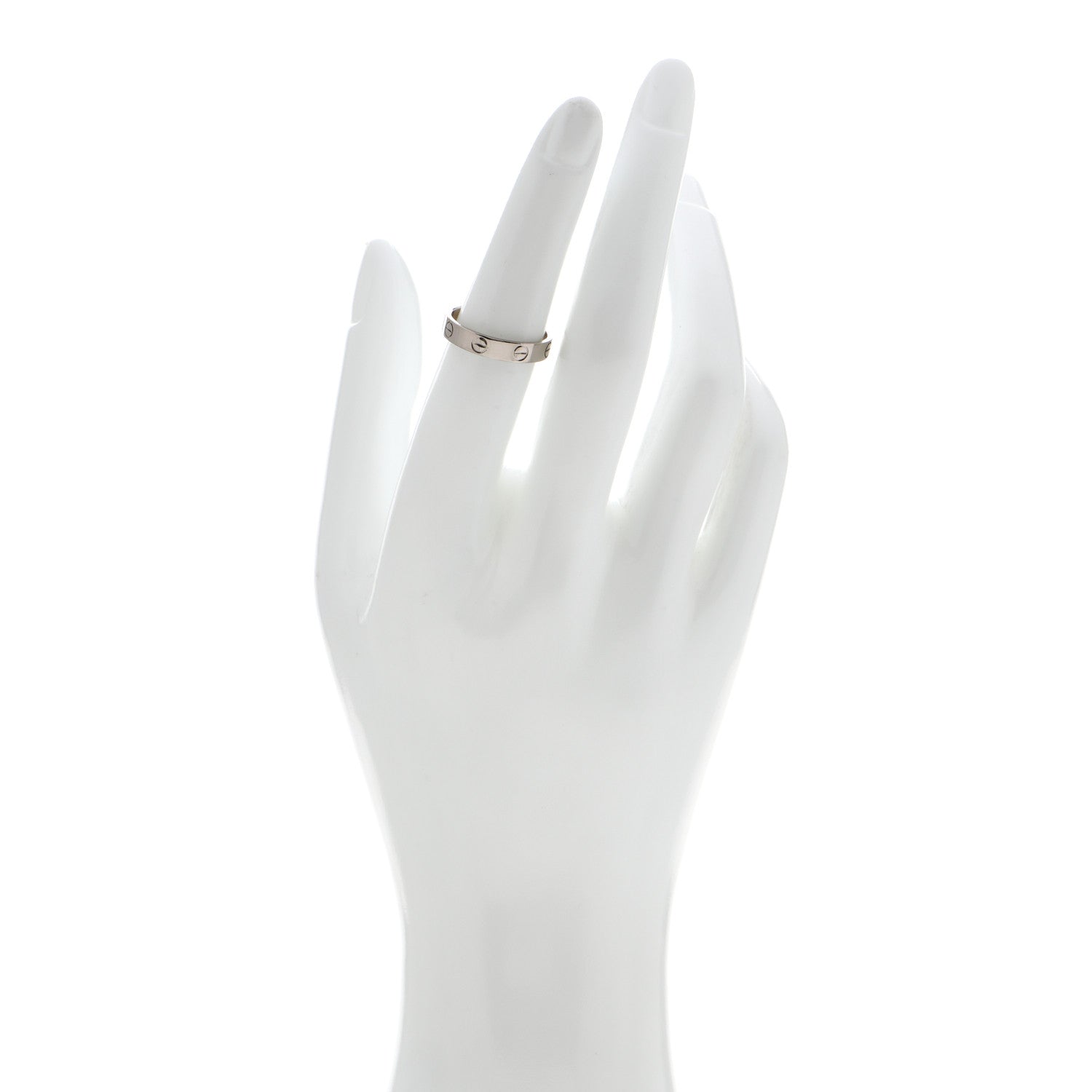Cartier 18K White Gold 3.5mm LOVE Wedding Band Ring 52 6 2 of 5