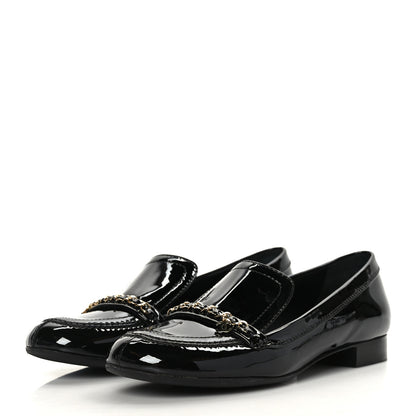 Chanel Patent Chain Loafers 39 Black 3 of 8