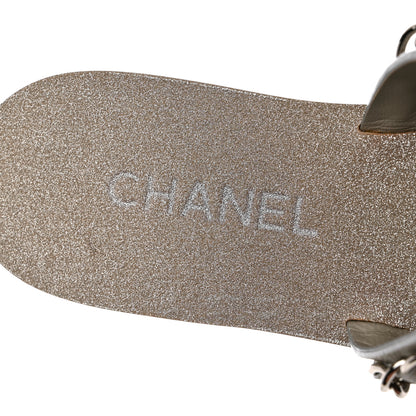 Chanel Fantasy Goatskin Chain Mules 38.5 Light Grey 7 of 9