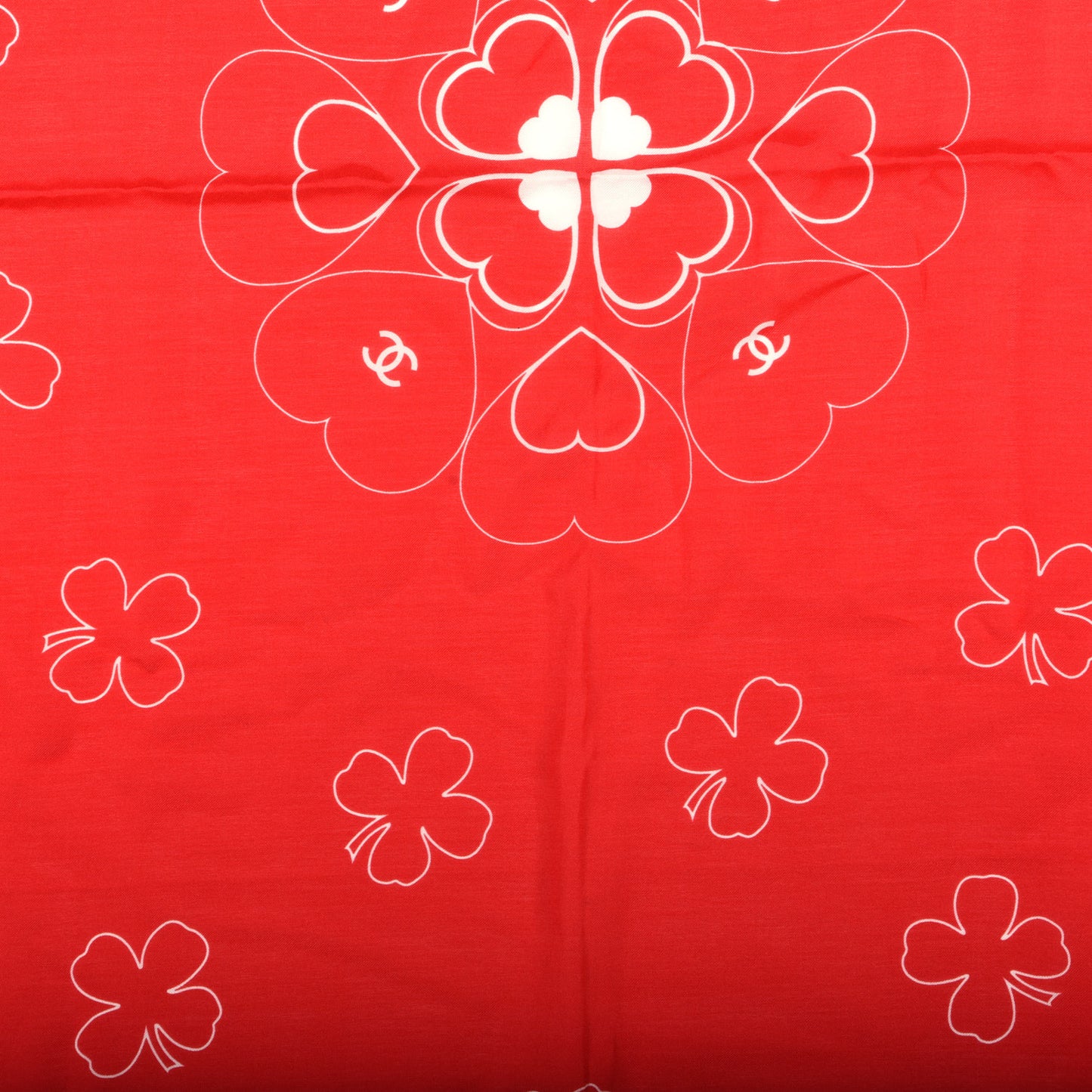 Cotton Silk CC Square Scarf Red