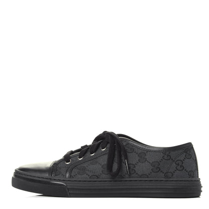 Gucci GG Monogram Calfskin Womens Low Top Sneakers 36.5 Piombo Black 1 of 10