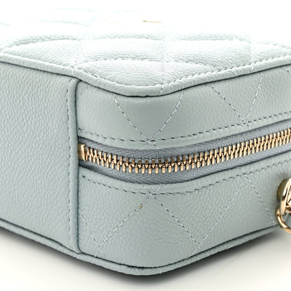 Chanel Caviar Quilted Small Top Handle Vanity Case Light Blue 11 of 12