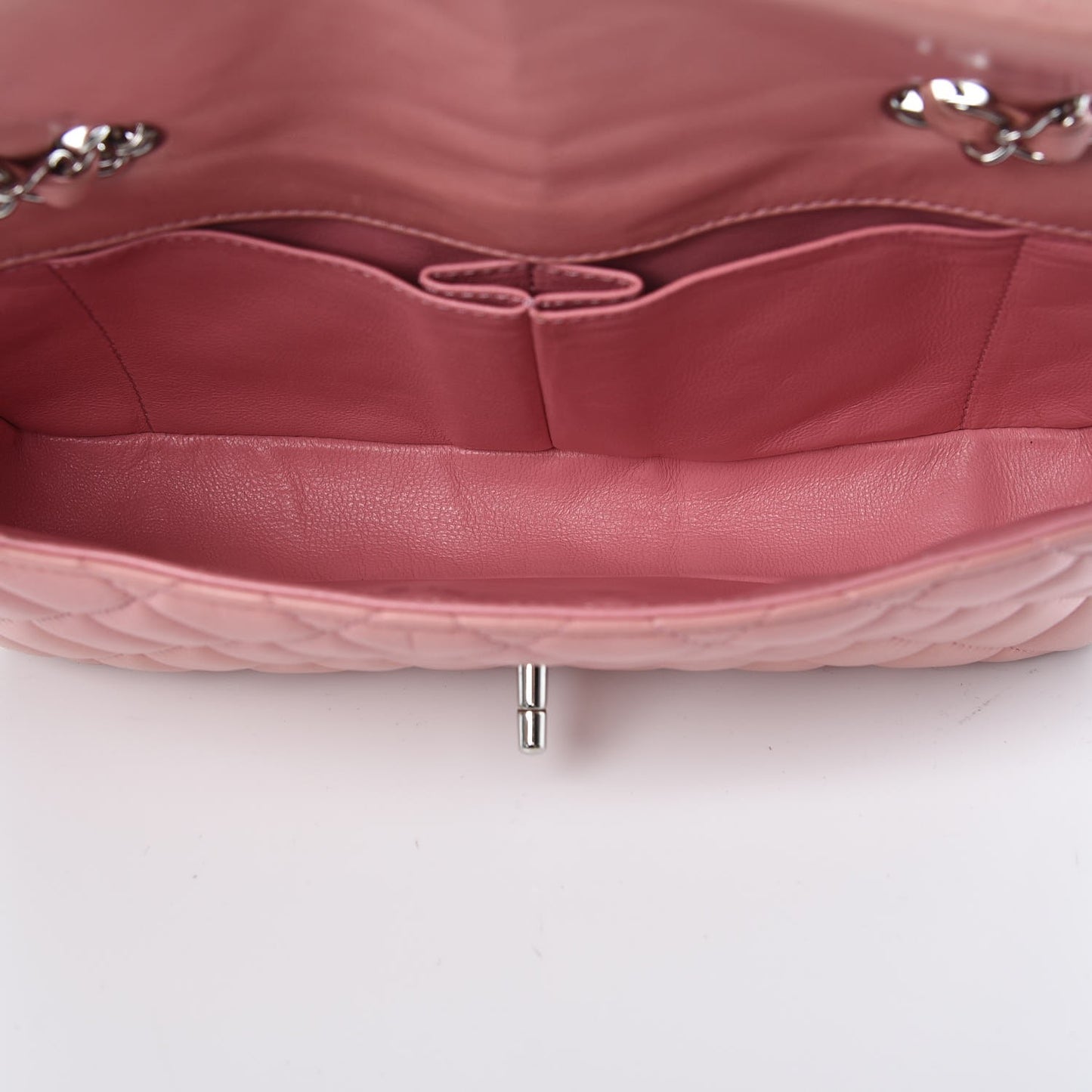 Lambskin Quilted East West Flap Pink