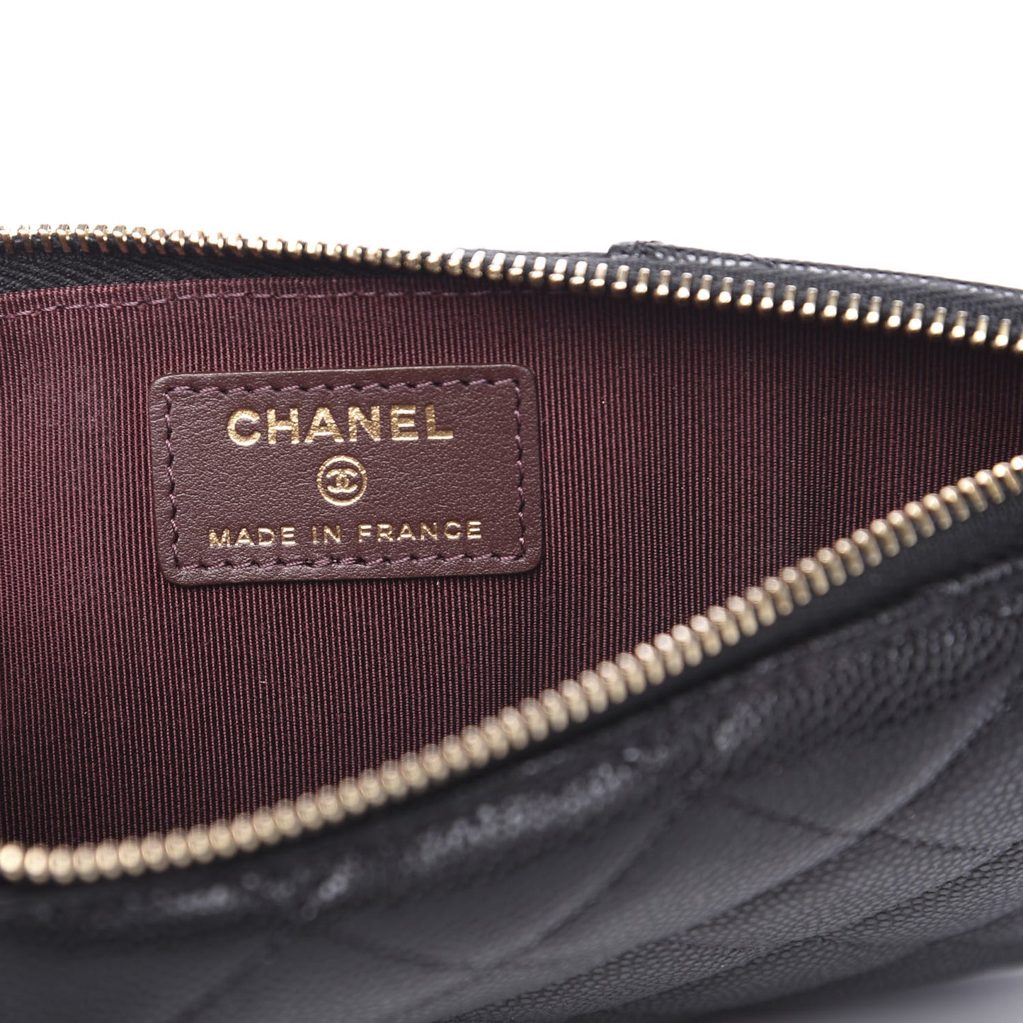 Caviar Quilted Classic Flat Wallet Pouch Black