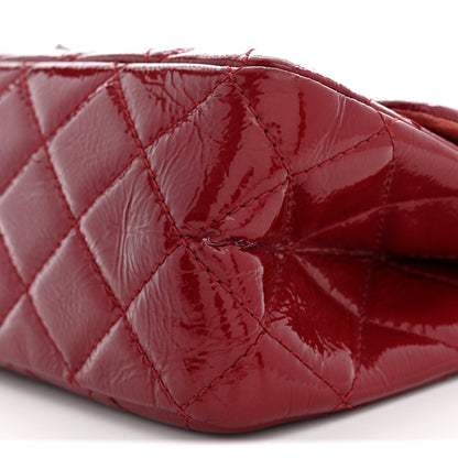 Chanel Distressed Patent Quilted 2.55 Reissue 227 Flap Raspberry Red 9 of 12
