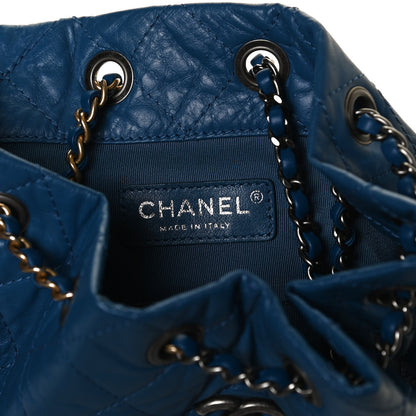 Chanel Aged Calfskin Quilted Small Gabrielle Backpack Blue 5 of 11
