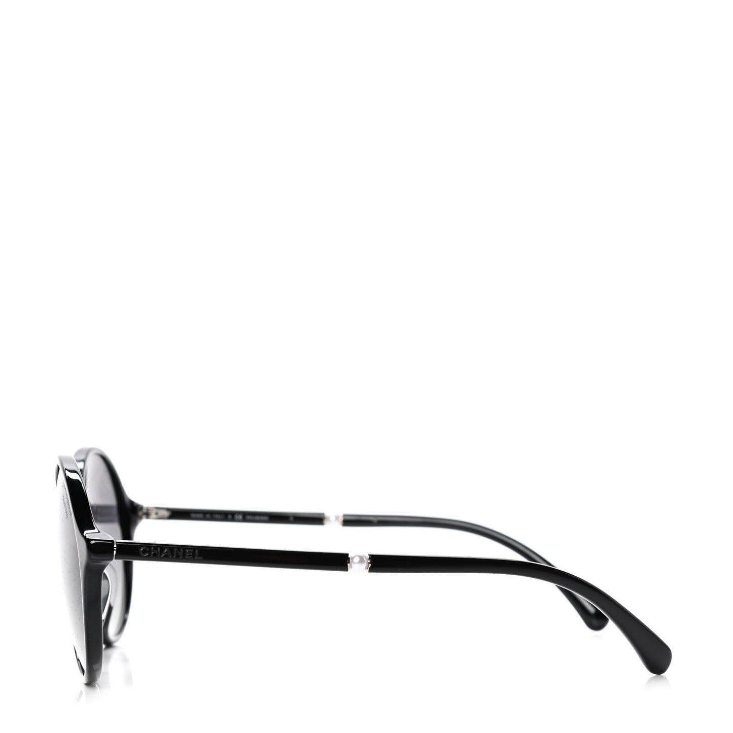 Acetate Pearl Round Sunglasses 5391 H A Black