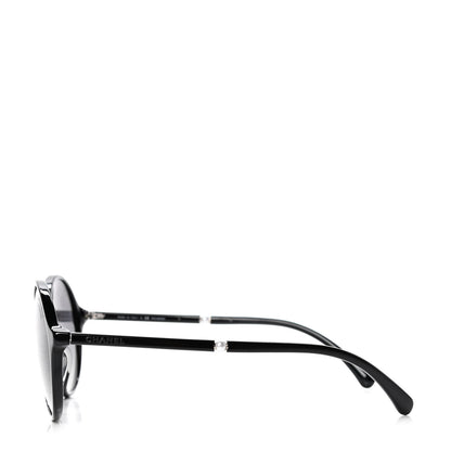 Chanel Acetate Pearl Round Sunglasses 5391 H A Black 3 of 6