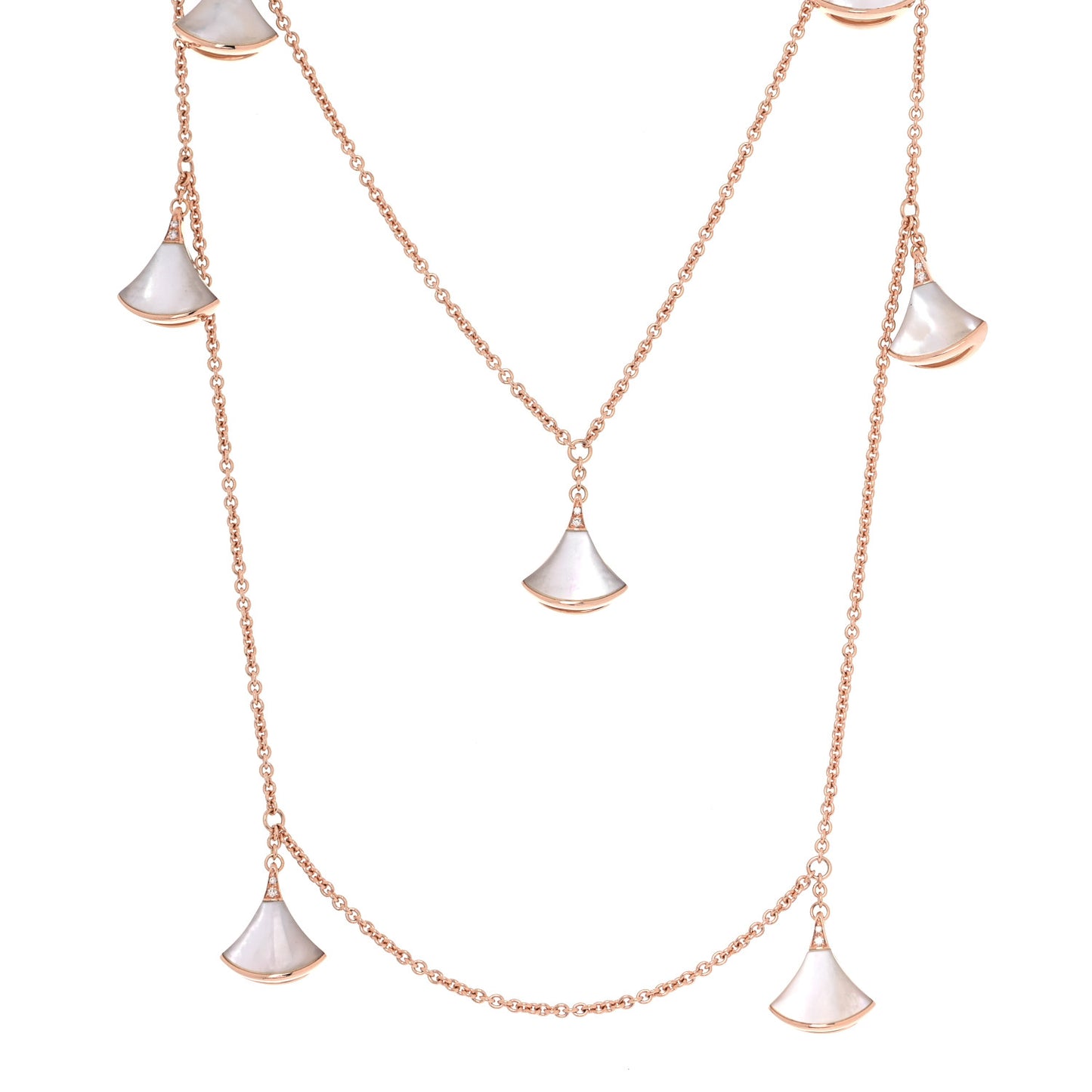 18K Rose Gold Diamond Mother of Pearl Divas' Dream Station Necklace