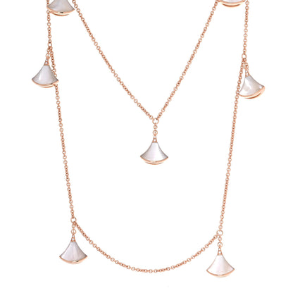 Bulgari 18K Rose Gold Diamond Mother of Pearl Divas' Dream Station Necklace 1 of 8