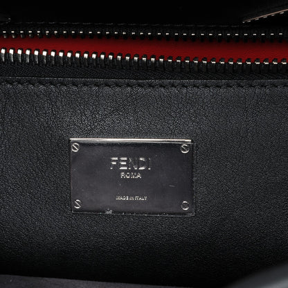 Fendi Calfskin Monster Eyes Large Mens Peekaboo Iconic Essential Satchel Black 7 of 9