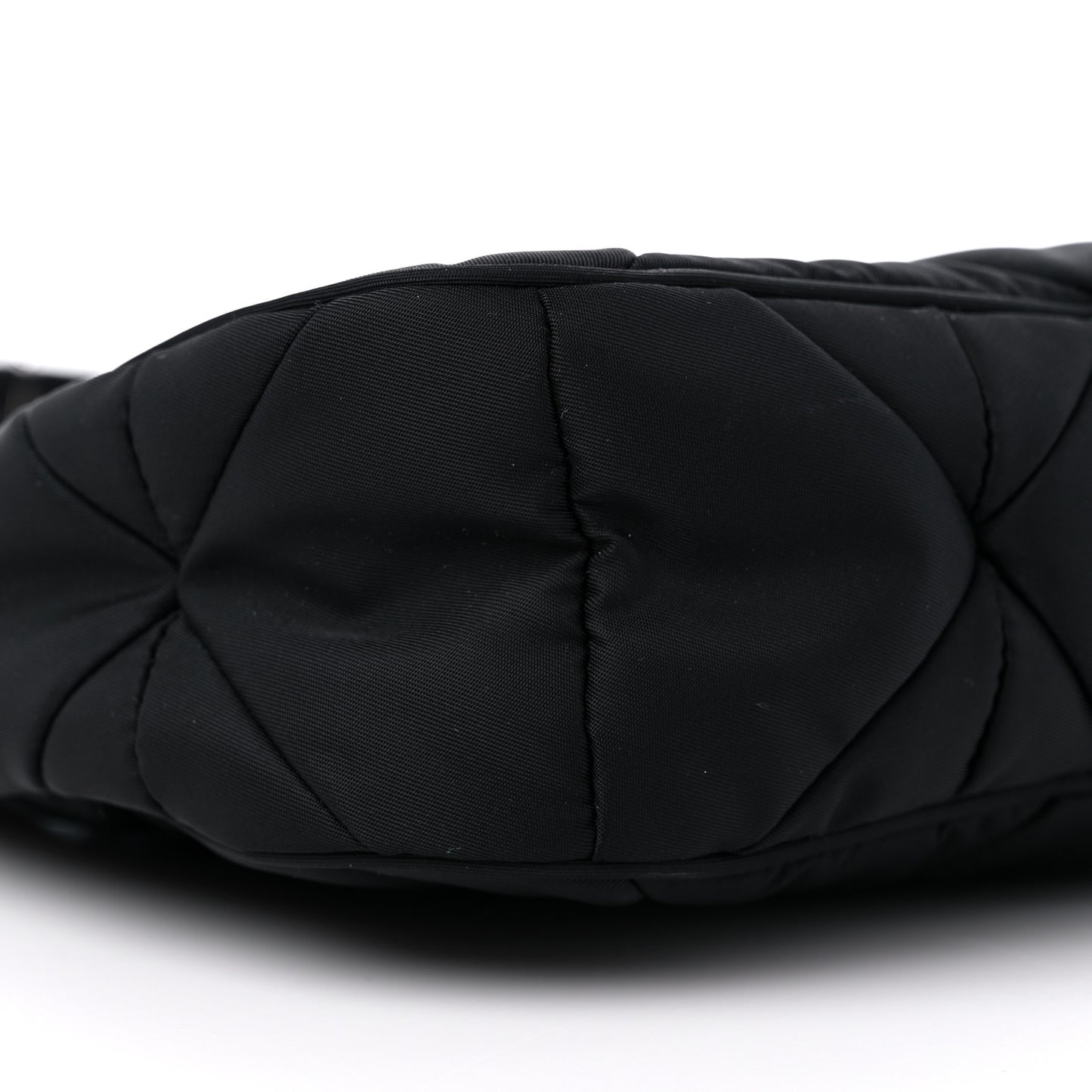 Re-Nylon Triangle Padded Patchwork Shoulder Bag Black