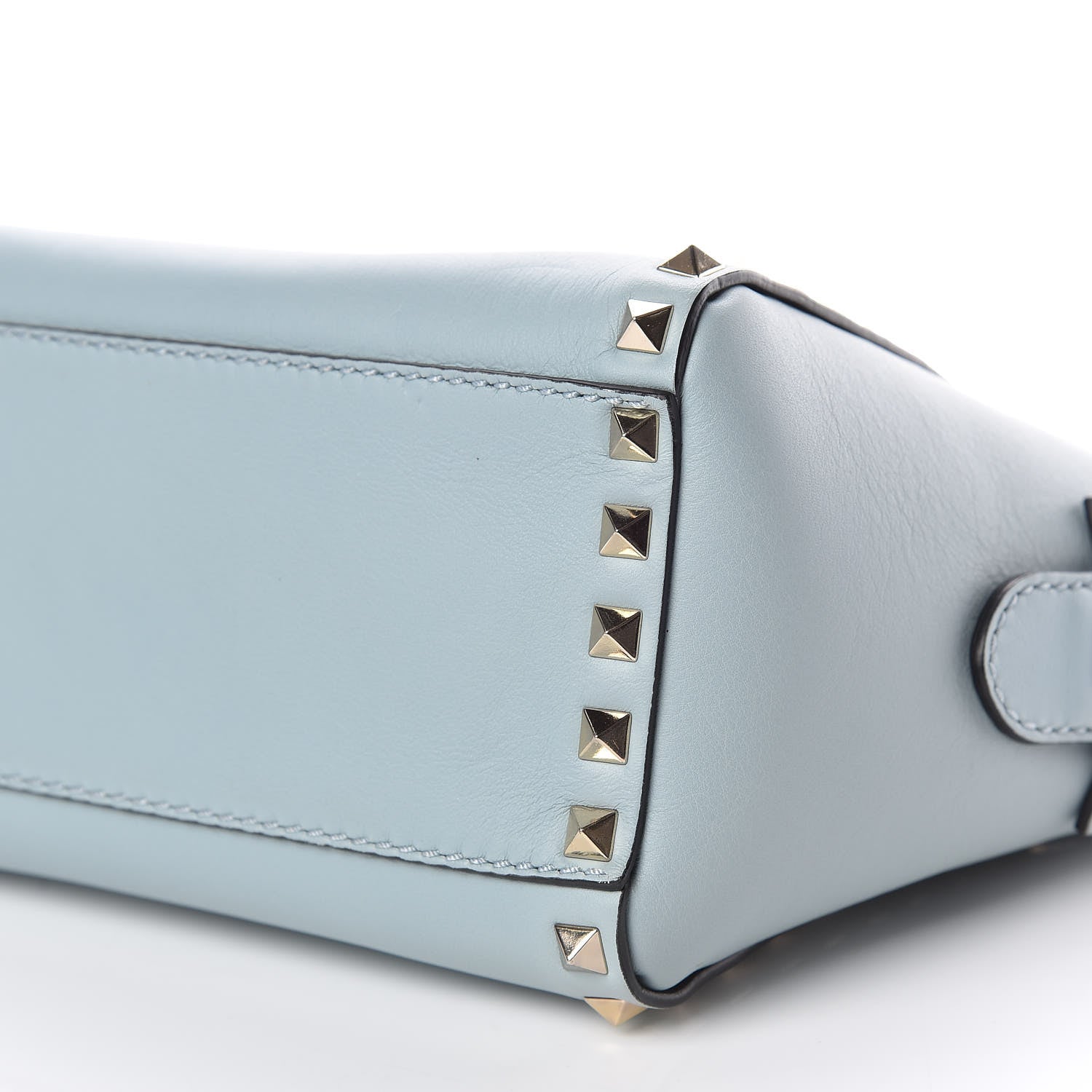 Valentino Garavani Vitello Mini Rockstud Double Handle Tote Sky Sorbet 9 of 11