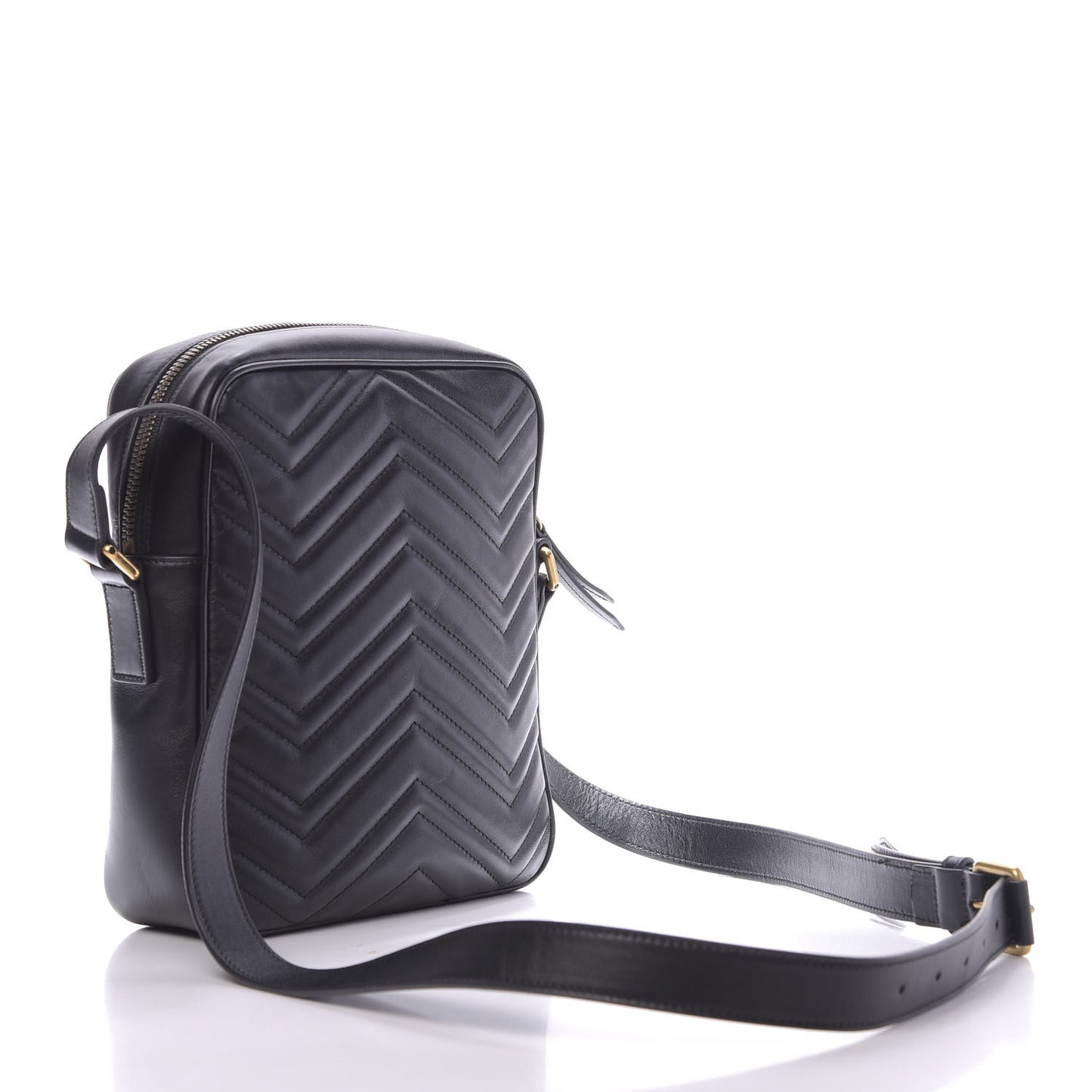 Calfskin Matelasse GG Marmont Travel Bag Black