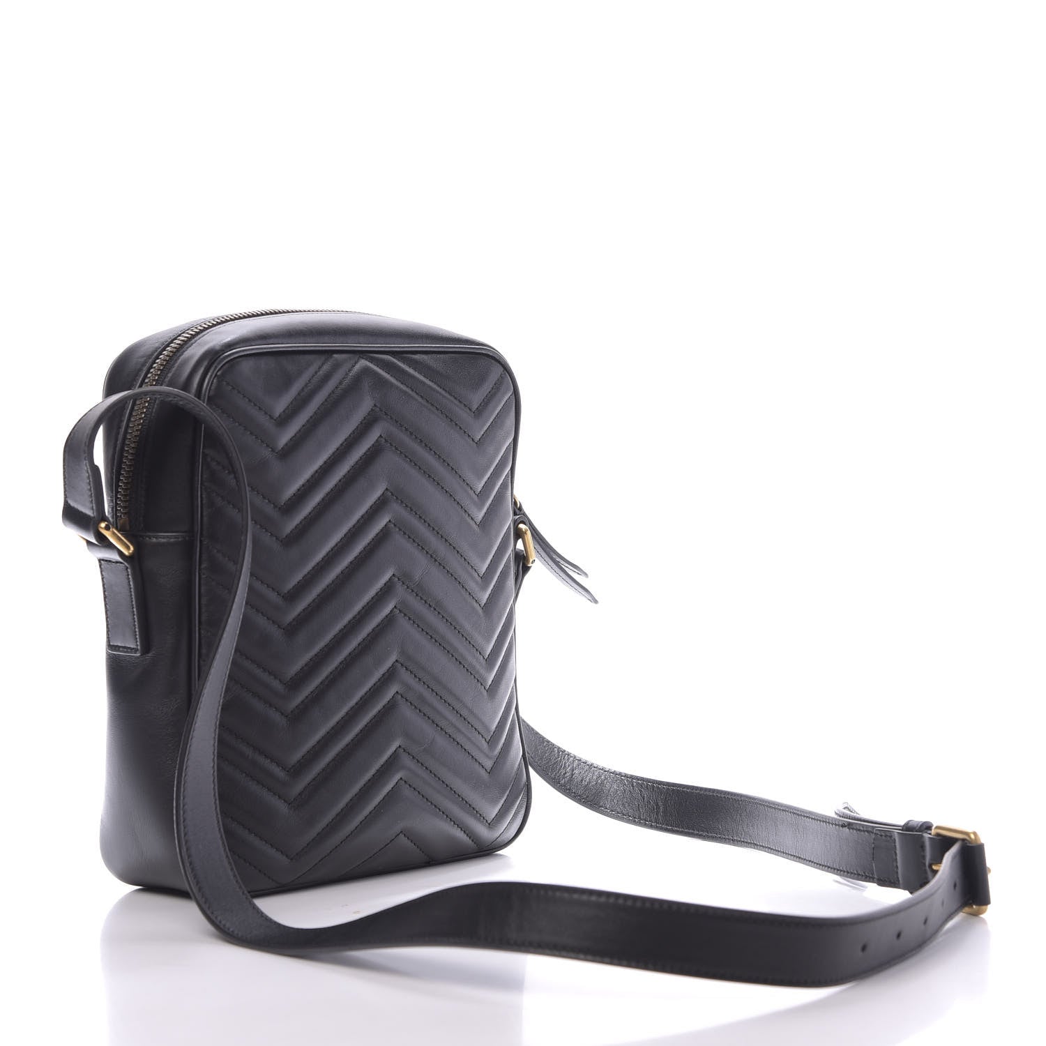 Gucci Calfskin Matelasse GG Marmont Travel Bag Black 3 of 13