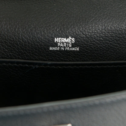Hermes Evergrain Kelly Pochette Clutch Black 8 of 18
