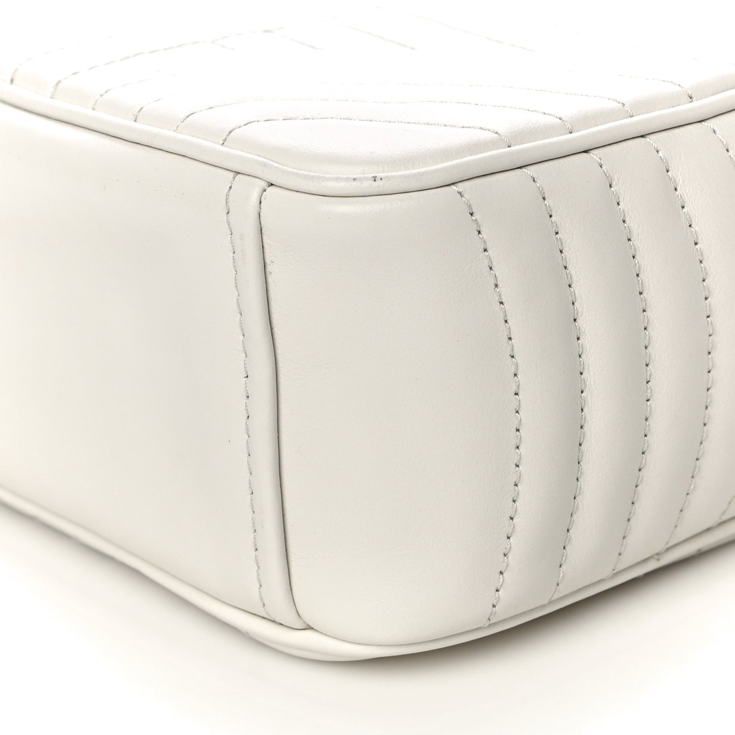 Soft Calfskin Diagramme Crossbody Bag White