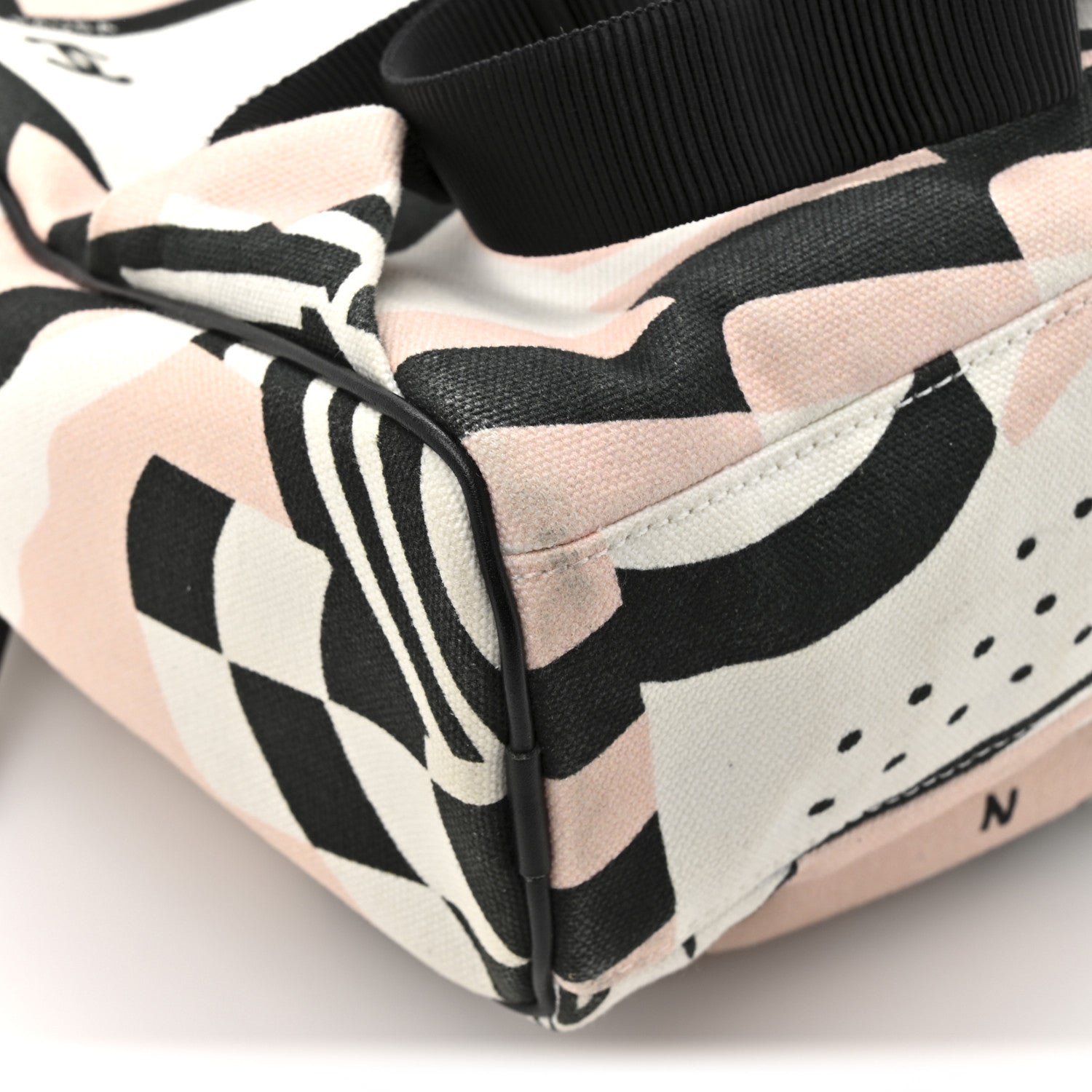 Chanel Canvas Cruise La Pausa Print Backpack Pink White Black