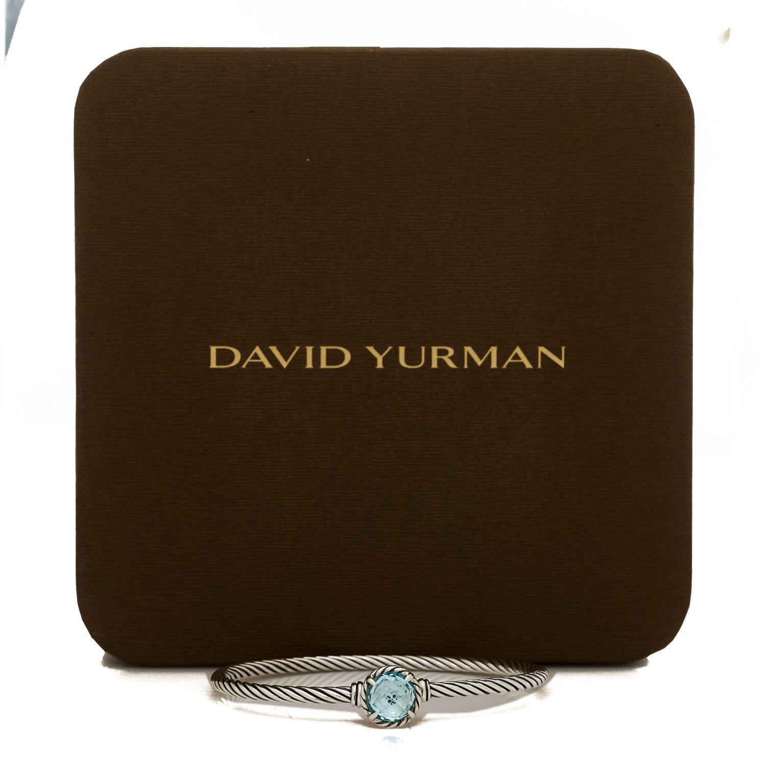 David Yurman Sterling Silver Blue Topaz 3mm Chatelaine Bracelet 4 of 4