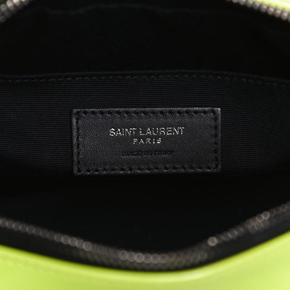 Saint Laurent Patent Calfskin Matelasse Monogram Lou Camera Bag Neon Yellow 6 of 12