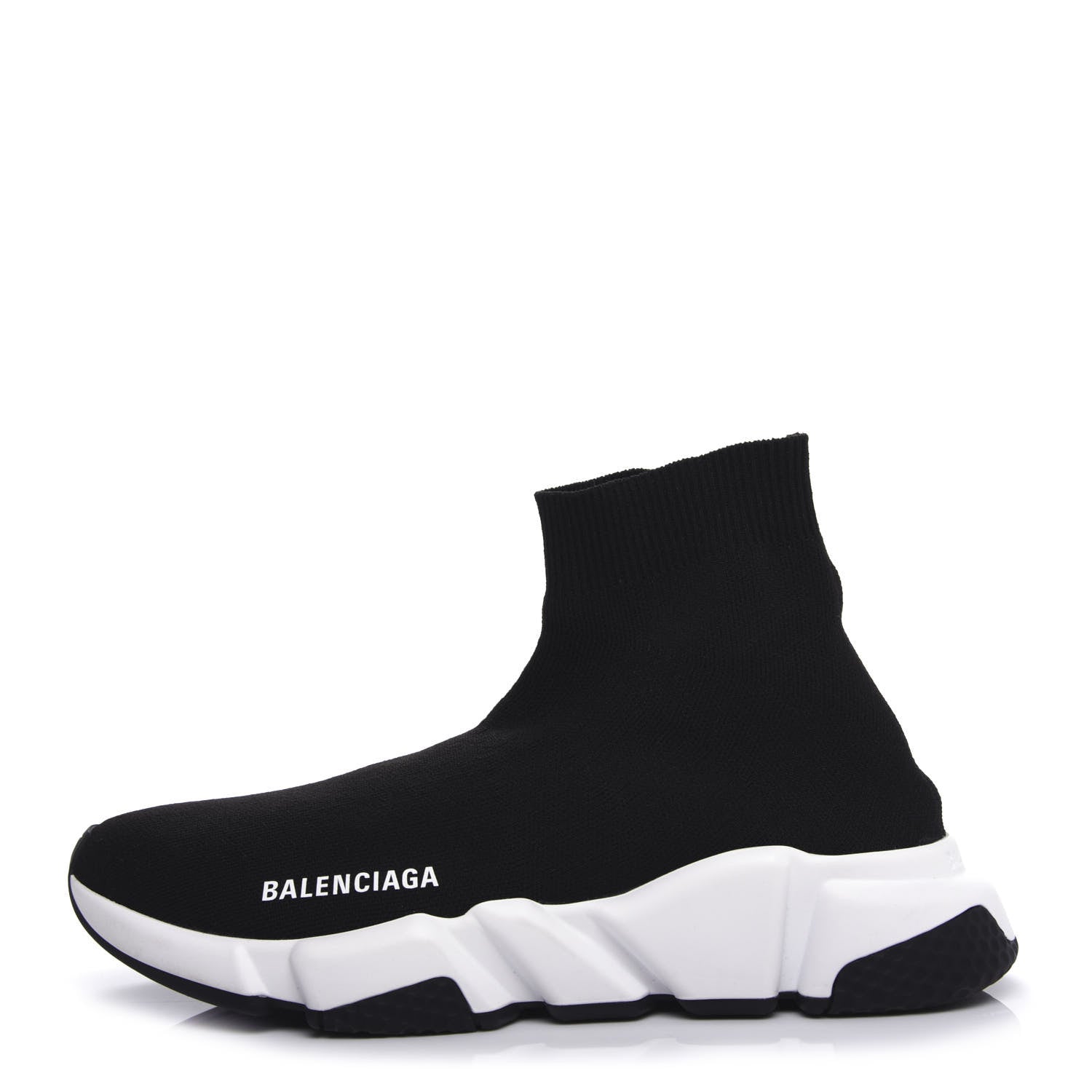 Balenciaga Neoprene Knit Womens Speed Sneakers 38 Black White 1 of 10